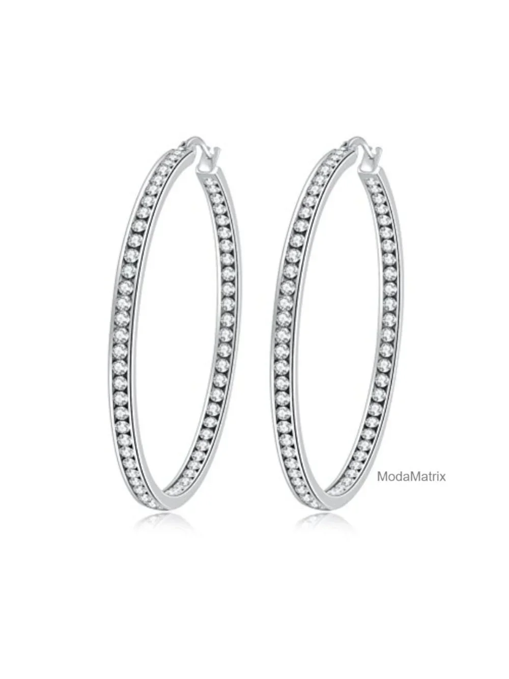 2" Large Hoop Earrings for Women Hypoallergenic Stainless Steel with Cubic